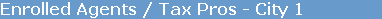 Enrolled Agents / Tax Pros - City 1